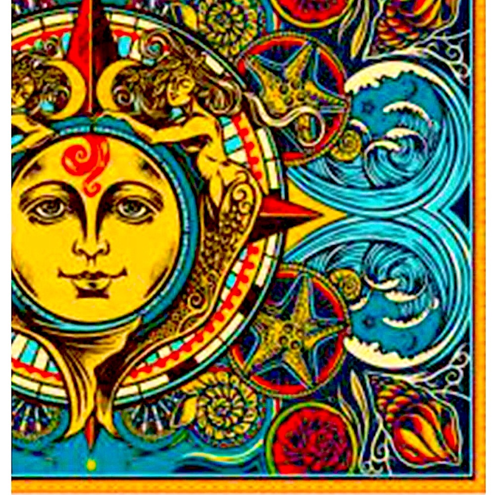 BLACK FRIDAY 2025 NWT 51x59 Large Sun Wall Tapestry Dorm Decor Black Light